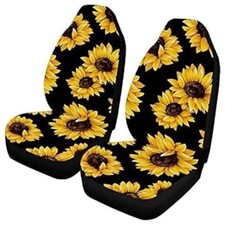 Car Front Seat Covers, Universal Sunflower PrintingCar Seat Sunflower-2PC