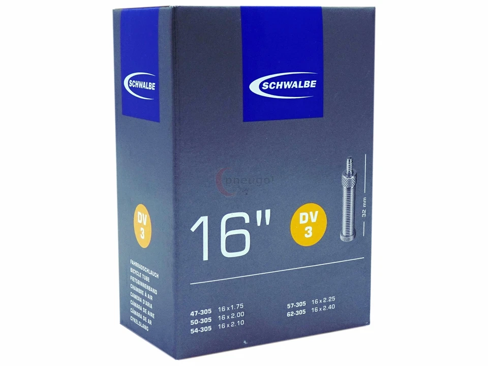 4 x bicycle tube Schwalbe 54-305 (16x2.00) DV 32mm Dunlop valve + tire lever - Image 2 of 4