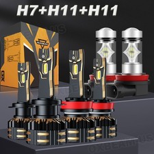 For Ford Fusion 2006-2016 Auxbeam H7h11h11 Led Headlight Fog Bulbs Kit 6500k