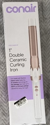 Conair Double Ceramic Curling Iron 1'' Barrel White/Rose Gold 30 Heat 400°F