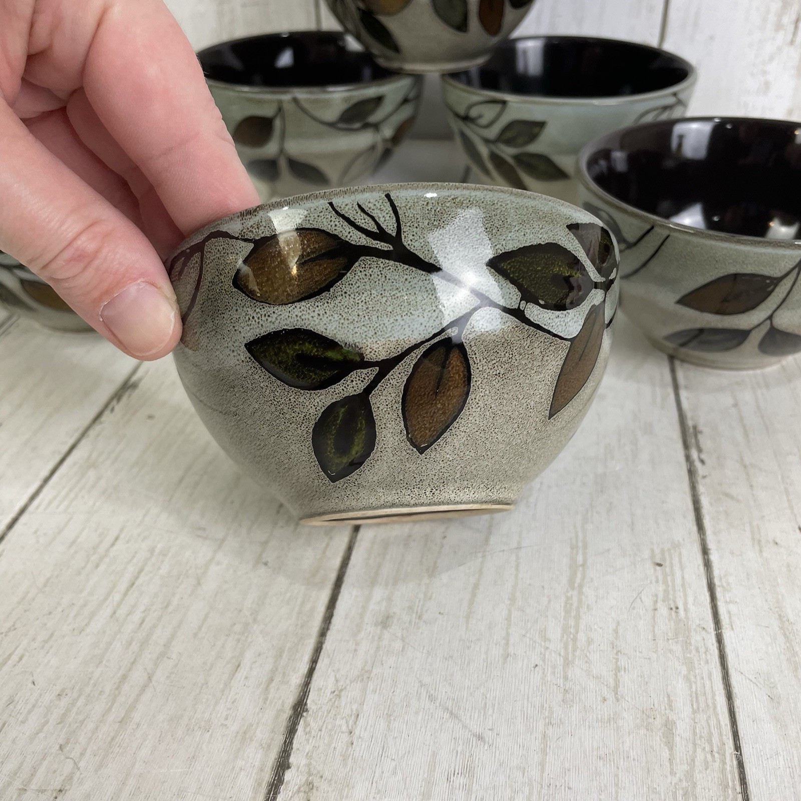 Pfaltzgraff 'Rustic Leaves' Berry Dessert Fruit Small Bowls 4" - Lot Of 6