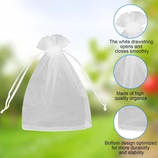 100Pcs Fruit Protection Bags 6x8 inch,Organza Fruit Netting Bags,Netting Cove...