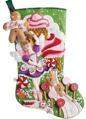 Sugarland Fairy 86714 Bucilla Felt Christmas Stocking Kit DIY Personalize