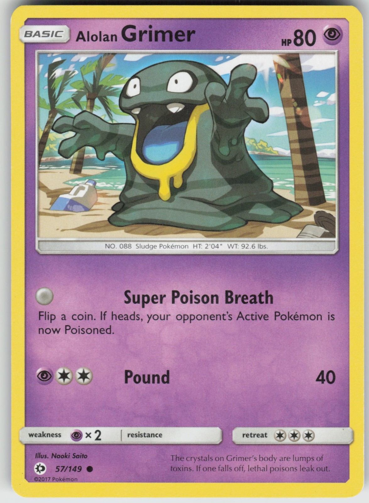 Alolan Grimer 57/149 SM Base Set Pokemon Lightly Played LP