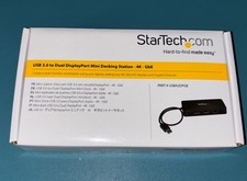 StarTech USB 3.0 Dual DisplayPort Dock  DisplayLink  2x 4K  Ethernet  NEW