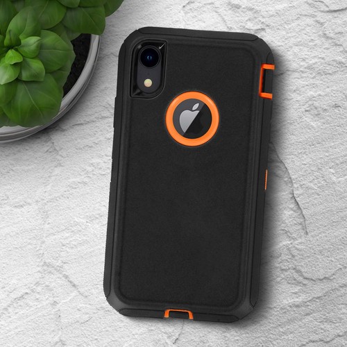 Carcasa protectora iPhone XR rígida multicapas Bumper – Naranja - Imagen 4 de 6