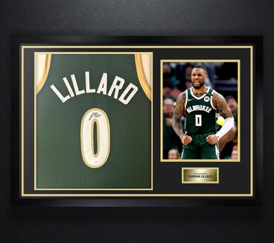 Damian Lillard Signed Milwaukee Bucks Jersey Framed JSA COA Auto Display