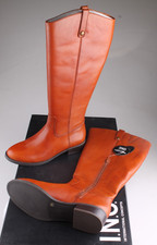 INC International Concepts Women's Cognac Fawne Leather Boots Size 7.5M WC NIB