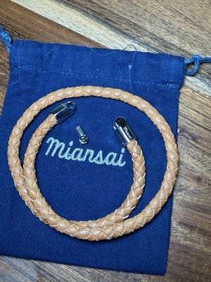Miansai light Brown Leather D Wrap Bracelet with SS.925