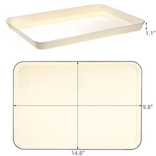 6 Pack Plastic Fast Food Tray, 14" x 10" Rectangular Cafeteria Trays, Food - Picture 3 of 8