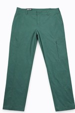 Kirkland Signature Women's Green Straight Pants Twill Stretch Flat Front Pockets