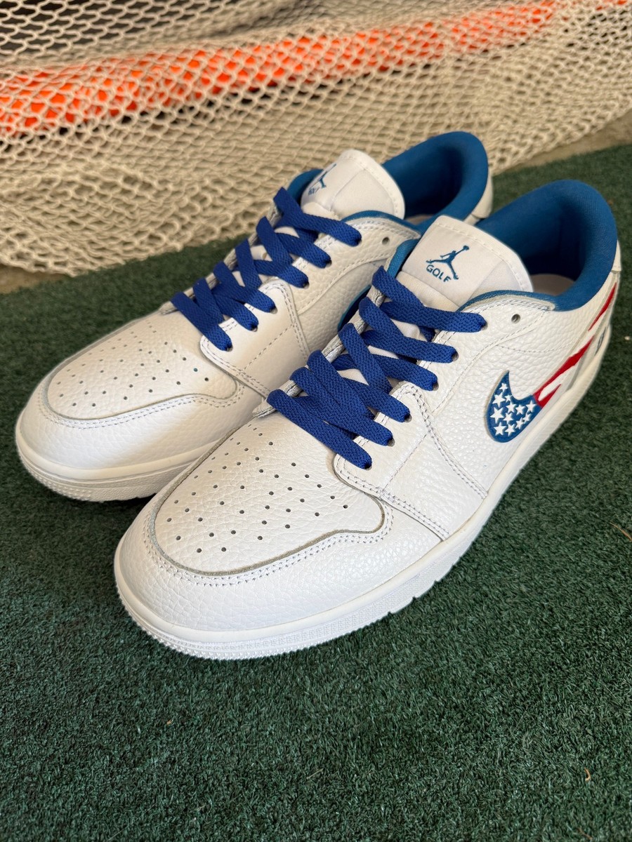 Jordan 1 Golf Low Triple White Custom- Ryder Cup USA Themed