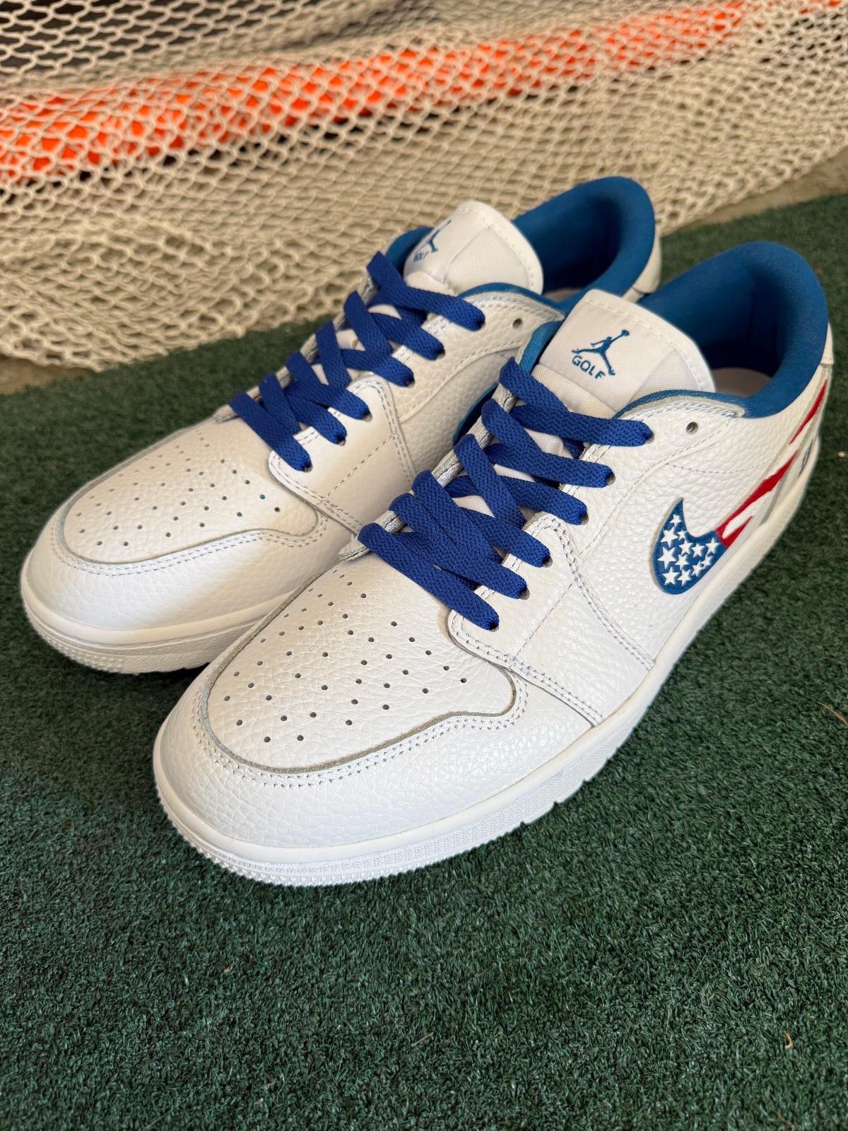 Jordan 1 Golf Low Triple White Custom- Ryder Cup USA Themed Colorway image 6