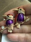SALE! New Brooch Of Red And Purple Birds On A Branch — photo 4