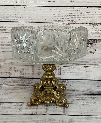 Vintage Decorative Glass Candy Dish On Stand