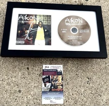 AKON Konvicted SIGNED + FRAMED CD JSA COA Hip Hop Rap Autograph