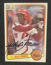 2002 Donruss Recollection Collection JULIO FRANCO RC AUTO /14 1983 Rookie SP SSP