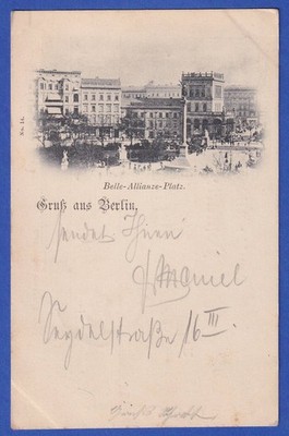 Alte AK Berlin Belle-Alliance-Platz (heute Mehringplatz), gelaufen 1898