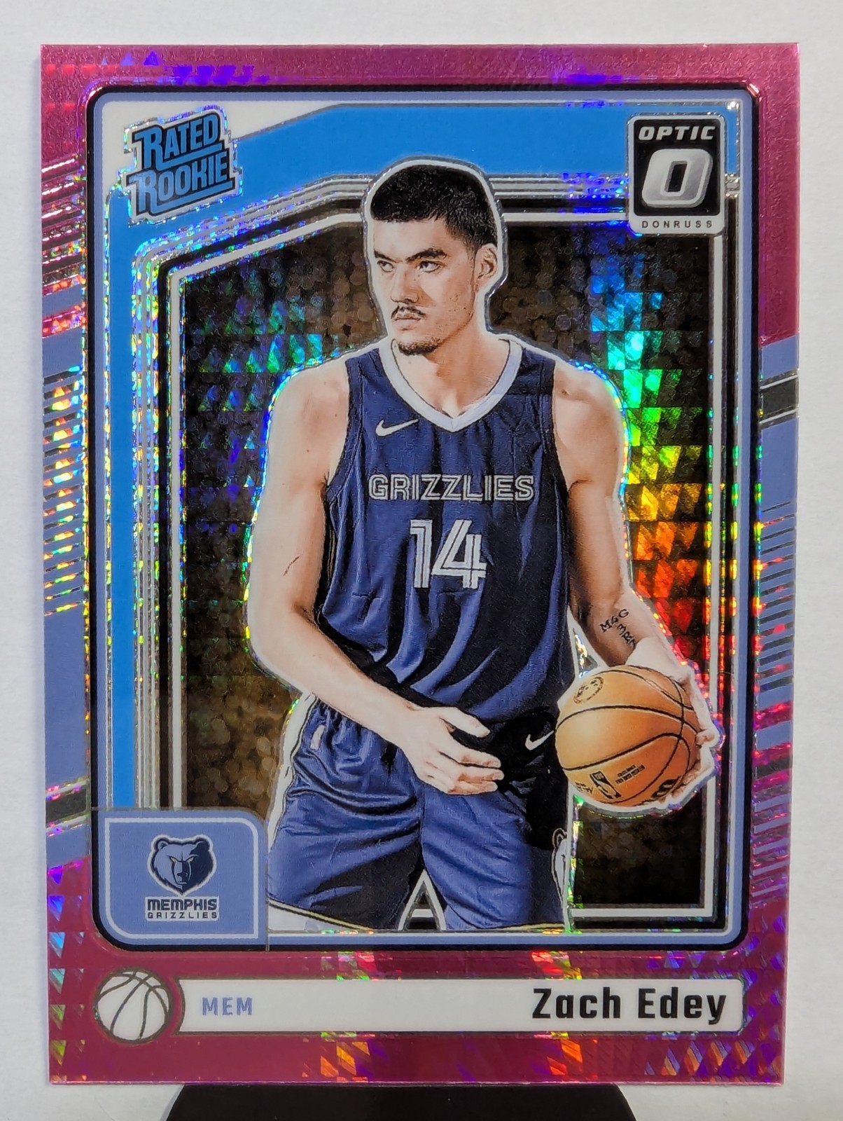 2024-25 Panini Donruss Optic - Rated Rookie Zach Edey #288 Pink Hyper Prizm (RC)