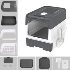 Large Cat Litter Box Anti-Splashing Cat Potty Tray Self Cleaning Pan Drawer Pet