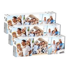Acrylic Picture Frames 3 Pack, 20 Thicker Block, Clear Picture Frames 2x6