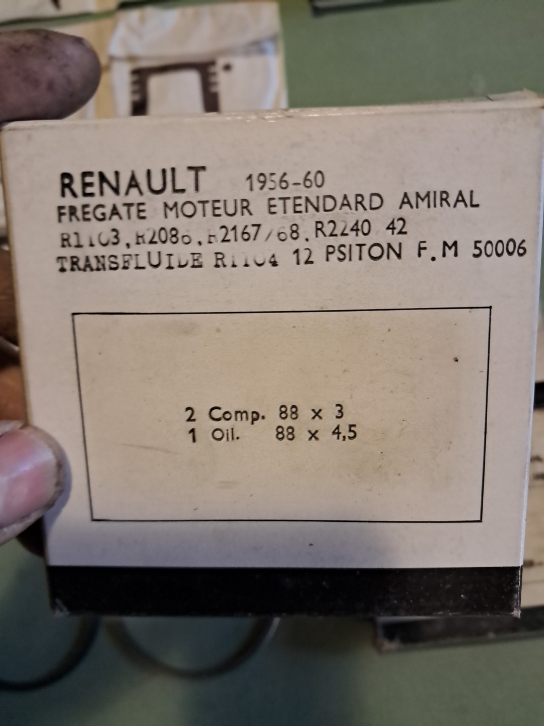 Segments moteur complets 88mm Renault Frégate de collection haute précision - 3