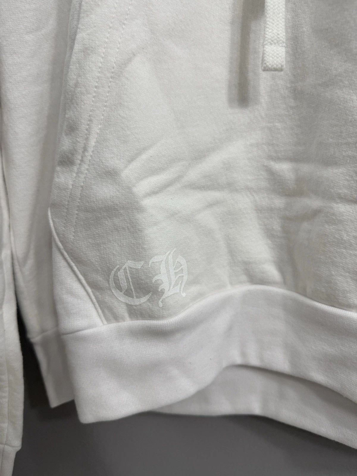 Felpa con cappuccio e zip Chrome Hearts logo verticale FU