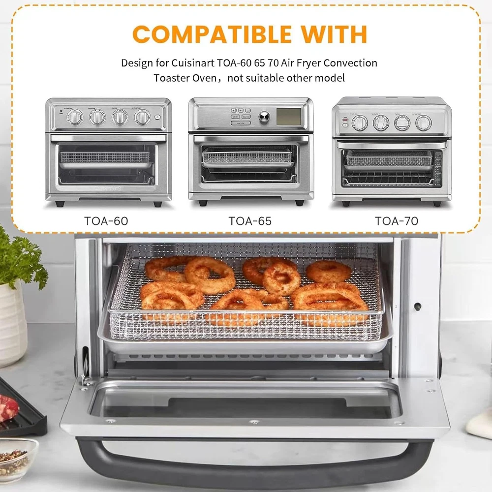 Non-Stick Air Fryer Basket Tray for Cuisinart TOA-60 TOA-65 TOA-70 Toaster Oven
