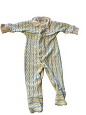 VTG 70s BABYGRO BY GERBER Infant Sleeper Pajamas S 0-10 lbs Yellow Blue Stripes