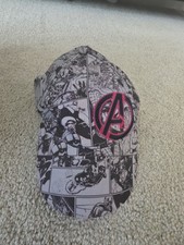 Marvel Avengers Assemble Snapback Cap Black Gray Red Comic Print Adjustable KIDS