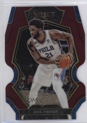 2022 Panini Select Premier Level Maroon Prizm Die-Cut /175 Joel Embiid #147 3hd