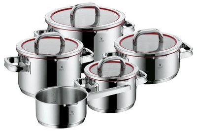 WMF Function 4  red Kochtopf Set 5 tlg incl Stielkasseroll Topfset Induktion NEU