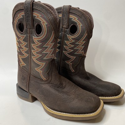 Durango Lil' Rebel Pro Western Sq Toe Boots Kids US 1 Embroidered Brown DBT0219C