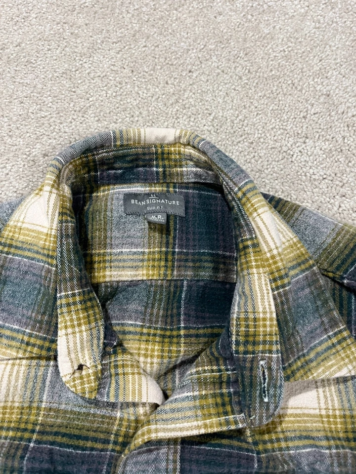 LL Bean Shirt Mens Medium Slim Archive Chamois Signature Outdoor Hiking Button - Image 3 of 4