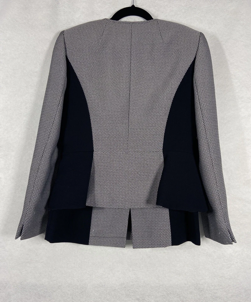 Traje Falda Tahari Asl 2 Piezas Para Mujer’s 10 Gris Negro Cremallera Completa Mangas Largas Sarga Foto 2 de 4