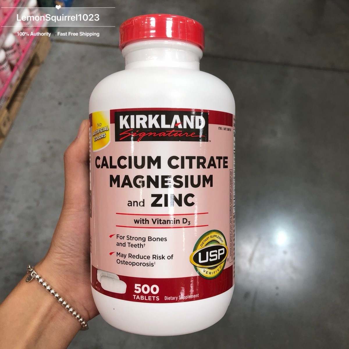 Kirkland Signature Calcium Citrate Magnesium and Zinc 500, kirkland