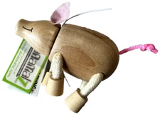 Anamals Wooden Pig Toy, Handcrafted , Unique Design - 17882 - New (Dusty)