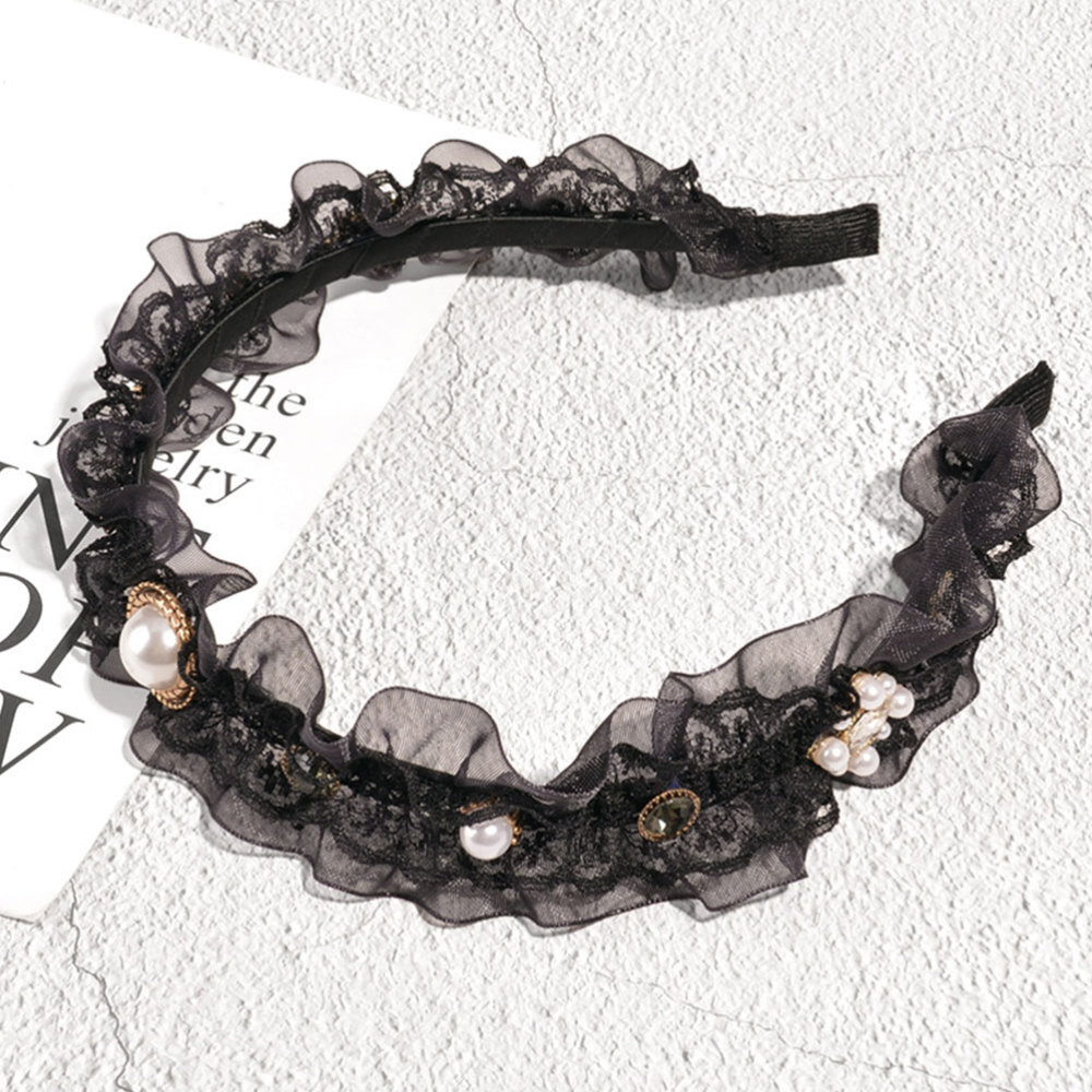 Spitzen-Stirnband Für Damen, Dehnbar, 18,3 Cm Breit – Elegante Kopfabdeckung Für Hochzeit & Festliche Anlässe