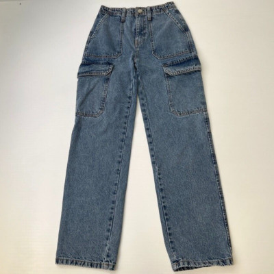 OVS Jean Women 24 Cargo High 24x30 Republic Of Denim Hip Work Party Y2K Core Ex