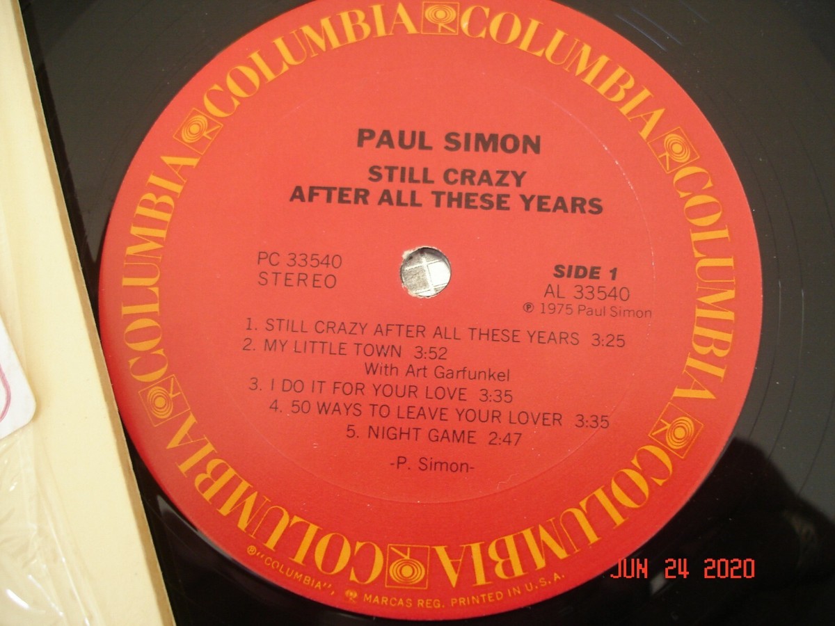 Paul Simon ~ Still Crazy After All These Years ~ Vintage LP
