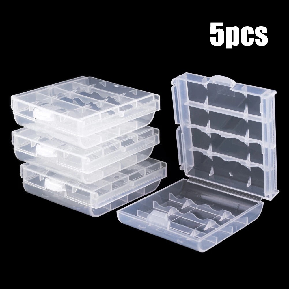Interlocking Hard Plastic Battery Storage Case for AA AAA Rechargeables