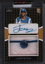 2021 Leaf Perfect Game Jayden Hylton AUTO BUTTON PATCH 1/5