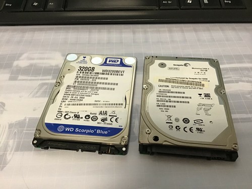 2xFestplatten Western Digital 2,5Zoll SATA Laptop 320GB + 250GB Seagate