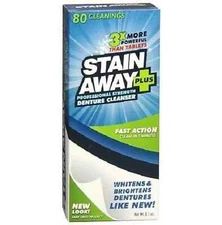 Stain Away Plus Professional Strength Denture Cleanser, 8.10 oz, Enough for 80 C