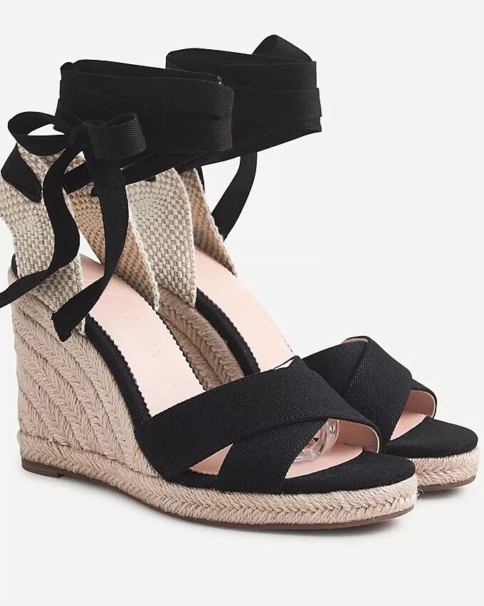 J crew factory 2025 canvas espadrille wedges