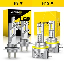 AUXITO 2PCS H7+H15 Super White Led Headlight Bulbs Replace High/Low Beam Set UK