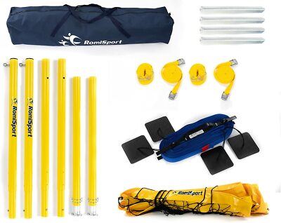 RomiSport Beachvolleyball komplettes Netz + Pfosten + Courtline 8.5, 9.5m
