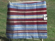 New Handmade Crochet Baby Afghan - Multi Color, Light  Dark Blue, Burgandy