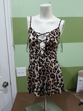 Fashion Nova NWT XS "Rattle My Cage" Leopard Print Romper