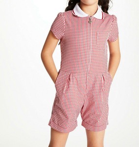 gingham playsuit red